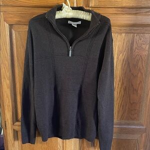 Geoffrey Beene Men's Brown Quarter Zip Sweater